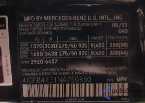 2022 Mercedes-Benz Gle 350 4Matic from USA, damaged, VIN 4JGFB4KE1NA750850